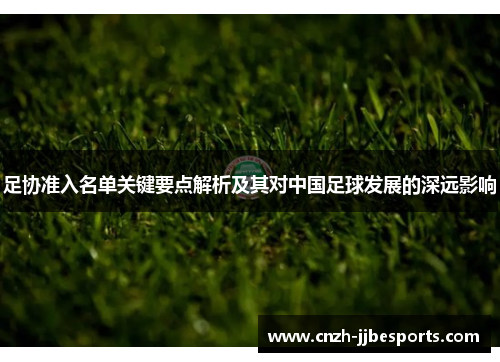 足协准入名单关键要点解析及其对中国足球发展的深远影响